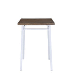 ZNTS Oak and Chrome Square Bar Table B062P185732