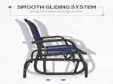 Dark Blue 2-Seat Patio Glider Bench Outdoor Double Swing Rocking 76321477