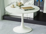 31.5" White Round Dining Table, Tulip Table Kitchen Dining Table 2-4 People with MDF Table Top & 20762417
