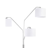 ZNTS White and Stain Nickel Trio Drum Shade Floor Lamp B062P153738