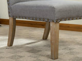 Mod Urban Style Solid Wood Nailhead Grey Fabric Padded Parson Chair, Set of 2 T2574P164550