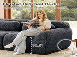 2-seater Modular Sectional Sofa Couches,Soft Fluffy Plush Fabric Bottom Anti-Slip Design,32D High W714P380187