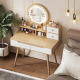 Makeup Vanity Desk 3 Adjustable Lighted Mirror solid wood table feet , Dressing Table Set 08035999