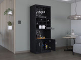 Kevil 71-Inch Tall Bar Cabinet 5-Tier Modern Bar Cabinet with Glass Holder Stemware Rack, Wine B200P188835
