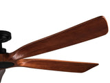 60 in. Farmhouse Walnut Wood Ceiling Fan with Remote Control,without Light W1367141065