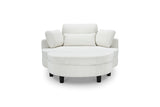51-inch beige corduroy sofa with two throw pillows and a waist pillow with an extra tray for W1658P143720