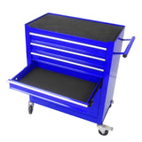 4 DRAWERS MULTIFUNCTIONAL TOOL CART WITH WHEELS-BLUE W110280933
