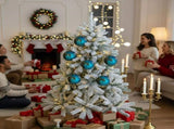 6PCS Set 3.9" Christmas Ball Ornaments Glass Hanging Balls for Holiday Treeations Colorful 78818053