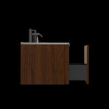 U046-Etna24W-305 Etna 24" Striped Walnut Bathroom Vanity with White Ceramic Sink, Wall Mounted W1865128395