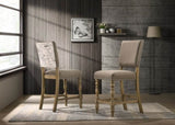 Birmingham Script Printed Driftwood Finish Counter Height Dining Chair with Nail head, Set of 2 T2574P165120