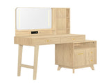Modern Vanity Desk with LED Lighted Mirror, Makeup Vanity Table with 5 Drawers, Side Storage N773P479850W