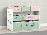 Design & Store 6 Bin Toy Storage Organizer with Interchangeable Patches, Green/Pink 85588456