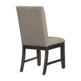 Rustic Brown Finish Set of 2 Chair Oak Veneer Fabric Upholstered Back and Seat B01143654