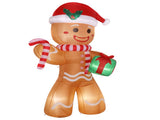 8ft 15W 5 LED Lights Gingerbread Man Holding Gift Garden Gingerbread Man Decoration 48266409