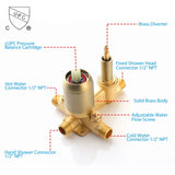 12 Inch Bathroom Rain Shower Combo Set With Hand Shower W121749879