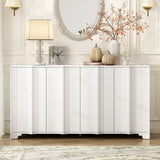 Sophisticated 4-Door Sideboard Adorned with Intricate Linear Accents and Luxurious N711P247438K