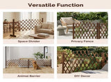 Set of 2 Retractable Arched Wooden Fences 205 x 33.5 x 80 cm Carbonized Finish 86670017