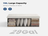 30 Inch Folding Ottoman With Storage Bench, Bedside Storage Bench With Leather Top Cover and 34860779