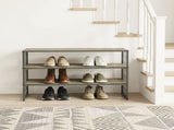 Farmhouse 3 Tier Shoe Rack, Gray, 30" W x 12" D x 18" H 53570635