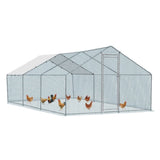 20 x 10 ft Large Metal Chicken Coop, Walk-in Poultry Cage Chicken Hen Run House with Waterproof 01979242