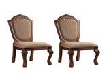 Beige and Cherry Solid Back Side Chairs B062P189084
