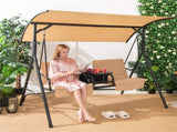 2 Seater Porch Swing Chair with Handy Storage and 360&deg Rotatable Tray 41361645