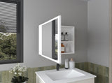 Medicine Cabinet 21.1" H, 1 Door, 4 Shelves, 1 Mirror, White B097P250884