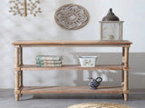 Rustic 3 - Tier Console Table with Gothic - Inspired Details, 47.24" Long Wooden Entryway Table for W2295P365031