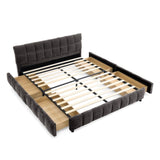 Queen Size Upholstered Bed ,comfortable upholstered bed frame, Chenille fabric, with headboard and W487P235286