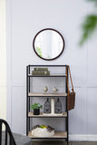 20" x 20" Circle Wall Mirror with Wooden Frame and Walnut Finish,Wall Mirror for Living Dining W2078124339
