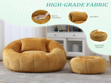UNITED WE WIN Modern Bean Bag Chairs, Comfy Round Chair for Adults with Ottoman, Leisure Single Sofa W1568P361698