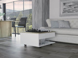 White and Light Oak 1-Drawer 1-Shelf Lift Top Coffee Table B06280372
