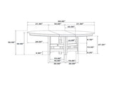Oval 60-inch Extension Leaf Dining Table, Medium Grey B016P369261