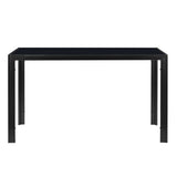 ZNTS Simple Assembled Tempered Glass & Iron Dinner Table Black 00522385