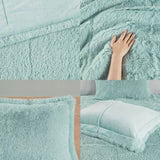 King/Cal King Shaggy Long Fur Comforter Mini Set B03595951