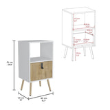 Huna Tall Nightstand with Open Storage and Drawer in Modern Design B200P173217