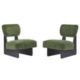 Modern Lounge Chair with Polyester Upholstery, Sturdy Wood Base With Walnut Finish, N767P241702G
