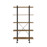 Nefo Rustic Oak & Black Finish Bookshelf B2726P252327