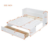 Full Size Murphy Bed with USB Port and a Large Drawer, White N708P205903K