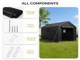8x10 FT Storage Shed with 2 Roll-up Windows, Heavy Duty Bike Tent 17135032