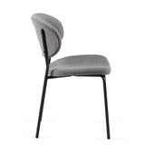 Grey Boucle Fabric Dining Chairs Set of 4, Mid-Century Modern Dining Kitchen Dining Room W1164P195045