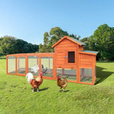122Large Wooden Chicken Coop,Outdoor Hen House with Nesting Box ,Wire Fence Poultry Cage W773P306854