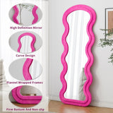 Flannel Full Length Wave rose Floor Mirror for Bedroom living room Hanging or Against The Wall W347P325001