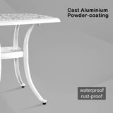 Outdoorr Cast Aluminum Square Table, End Table Side Table for Paio Backyard Pool, Cast Aluminum 53658933
