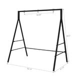 168*106*180cm Flat Top Square Tube 200kg Iron Swing Frame Black 00236712