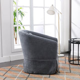 ZNTS 360-degree Swivel Accent Armchair Linen Blend Grey W676102323