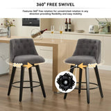 007-25" Swivel Bar Stools Set of 2-Modern Counter Height Stools with Linen Upholstery&Button Tufted W2636P242117