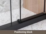 Frameless Single sliding shower door 48 "W x 76" H, 1/4 " Clear Tempered Glass, Explosion W1675P412309