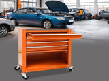 4 DRAWERS MULTIFUNCTIONAL TOOL CART WITH WHEELS-ORANGE 39411737