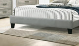 Contemporary 1pc Queen Size Bed Grey Polyfiber Tufted Headboard Platform Bedframe Bedroom Furniture B011P243663